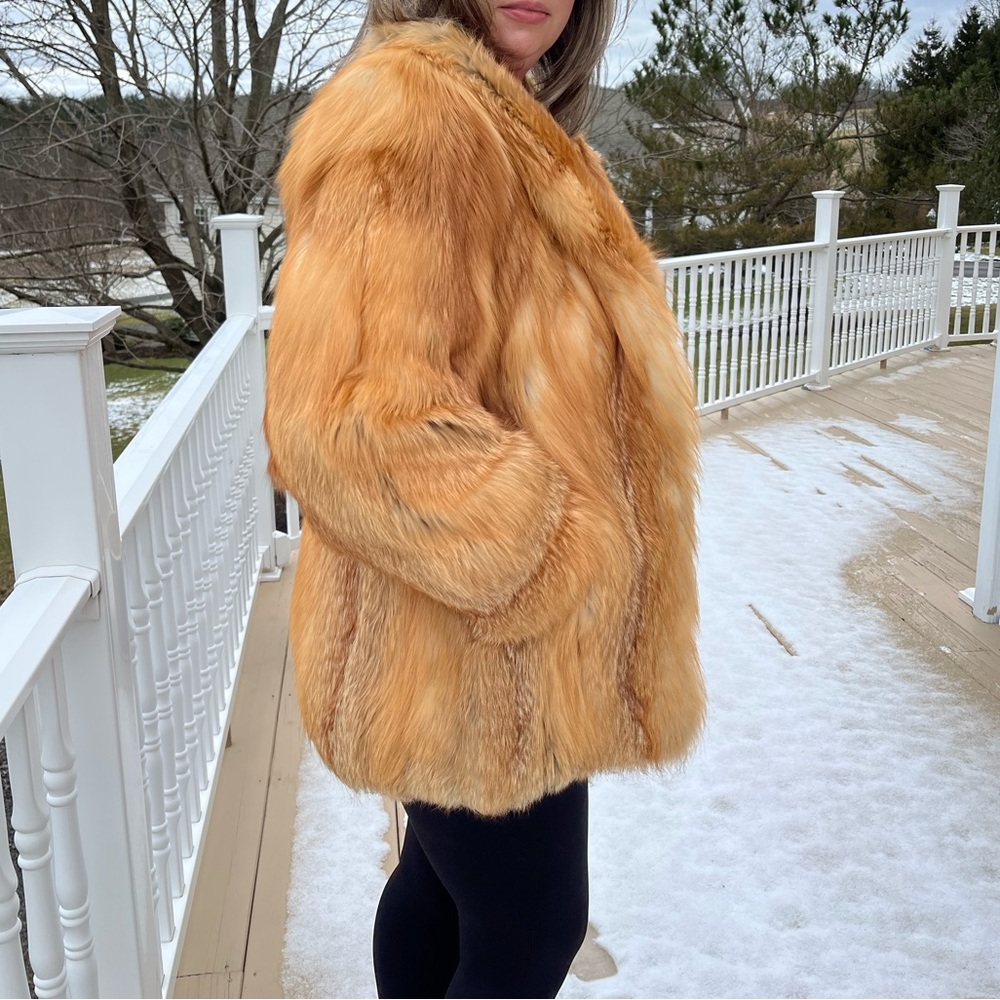 Long Red Fox Jacket - Picture 2 of 3